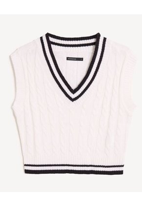 Camiseta Para Mujer Manga Sisa Cuello V Color Crudo Marca Seven Seven #28096315