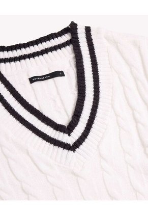 Camiseta Para Mujer Manga Sisa Cuello V Color Crudo Marca Seven Seven #28096315