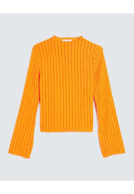 Camiseta Para Mujer Manga Larga Cuello Alto Color Naranja Marca Seven Seven #28096283
