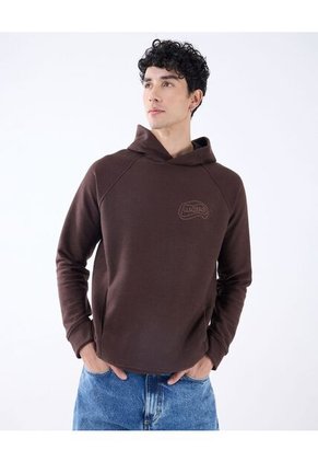 Hoodie Con Bordado  Para Hombre Café Seven Seven