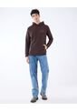 Hoodie Con Bordado  Para Hombre Café Seven Seven de Seven Seven