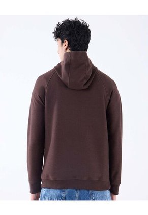 Hoodie Con Bordado  Para Hombre Café Seven Seven