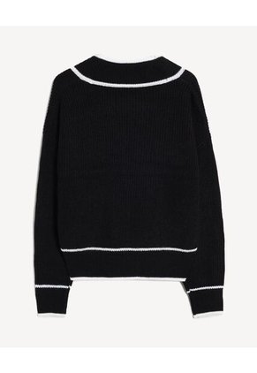 Saco  Para Mujer Cuello V Color Negro Marca Seven Seven #28330688