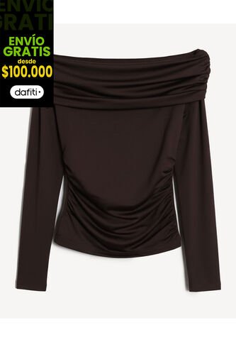 Camiseta  Para Mujer Manga Larga Moda Color Café Marca Seven Seven #28096639 Seven Seven