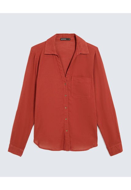 Blusa Para Mujer Manga Larga Color Terracota Marca Seven Seven #28124017