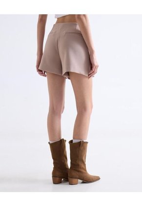 Falda Short Con Prenses  Para Mujer Beige Seven Seven