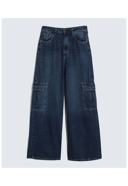 Jean Para Mujer Wide-Leg Color Azul Medio Marca Seven Seven #28160882
