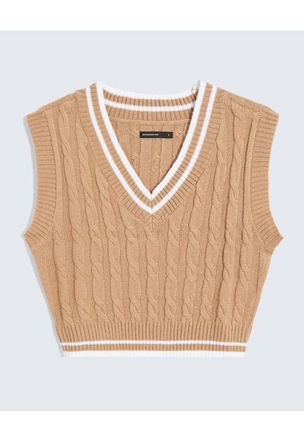 Chaleco Para Mujer Manga Sisa Cuello V Color Arena Marca Seven Seven #28096315