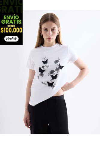 Camiseta  Para Mujer Manga Corta Cuello Redondo Color Blanco Marca Seven Seven #28096531 Seven Seven