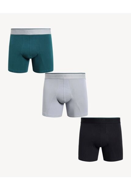 Boxer X3 Para Hombre Fleat Seamer Medio Color Negro Marca Seven Seven #45000382