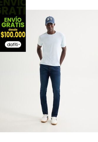 Jeans Slim Tono Medio  Para Hombre Azul Seven Seven Seven Seven