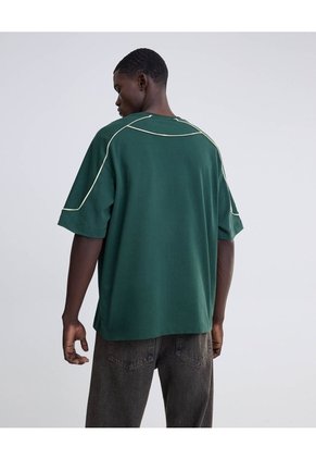 Camiseta Screen Oversize  Para Hombre Verde Seven Seven