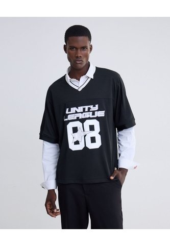 Camiseta Screen Boxy  Para Hombre Negro Seven Seven Seven Seven
