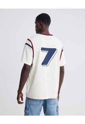 Camiseta Screen Relaxed  Para Hombre Blanco Seven Seven