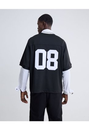 Camiseta Screen Boxy  Para Hombre Negro Seven Seven