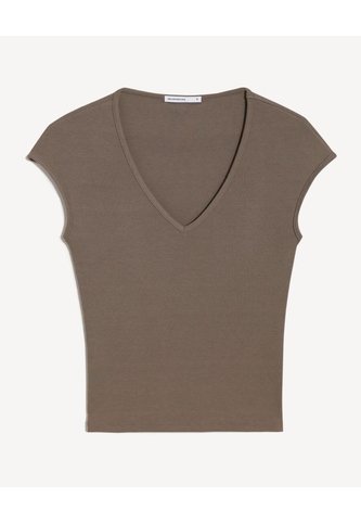 Top Rib Cuello Redondo  Para Mujer Verde Seven Seven Seven Seven