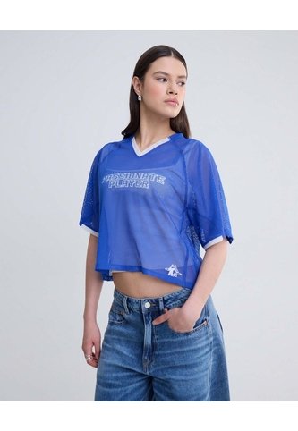 Camiseta Boxy    Para Mujer Azul Seven Seven Seven Seven
