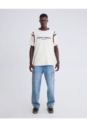 Camiseta Screen Relaxed  Para Hombre Blanco Seven Seven