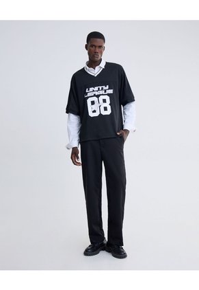 Camiseta Screen Boxy  Para Hombre Negro Seven Seven