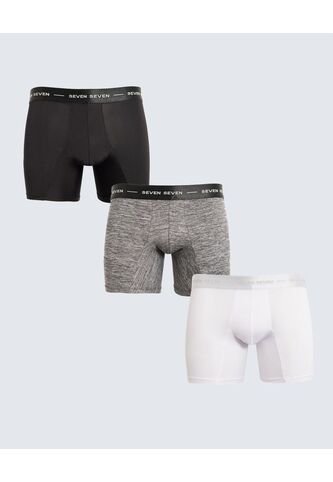 Pack X 3 Bóxer Medio En Microfibra X3 Para Hombre Blanco Seven Seven Seven Seven