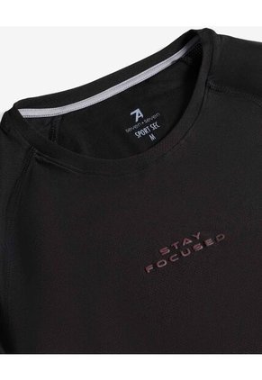 Camiseta Deportiva Texturizada Para Hombre Negro Seven Seven