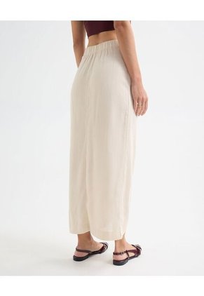 Falda En Efecto Lino  Para Mujer Arena Seven Seven