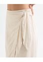 Falda En Efecto Lino  Para Mujer Arena Seven Seven de Seven Seven