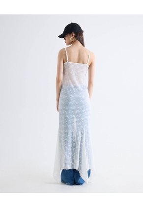 Vestido De Tiras Con Encaje  Para Mujer Blanco Seven Seven