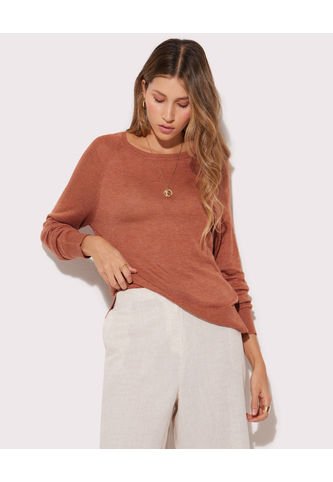 Saco Para Mujer Cuello Redondo Color Terracota Marca Seven Seven #28330609 Seven Seven