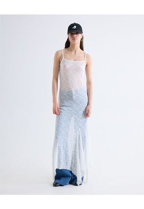 Vestido De Tiras Con Encaje  Para Mujer Blanco Seven Seven