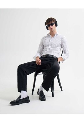 Camisa Para Hombre Manga Larga Cuello Casual M Color Blanco Marca Seven Seven #45012115