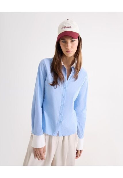 Blusa Para Mujer Manga Larga Color Azul Marca Seven Seven #28124124