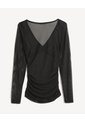 Camiseta En Mesh  Para Mujer Negro Seven Seven de Seven Seven