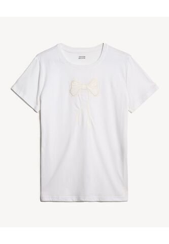 Camiseta Para Mujer Manga Corta Cuello Redondo Color Crudo Marca Seven Seven #28096358 Seven Seven