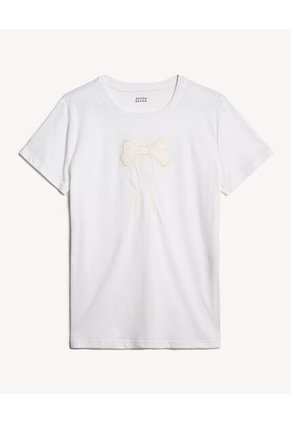 Camiseta Para Mujer Manga Corta Cuello Redondo Color Crudo Marca Seven Seven #28096358