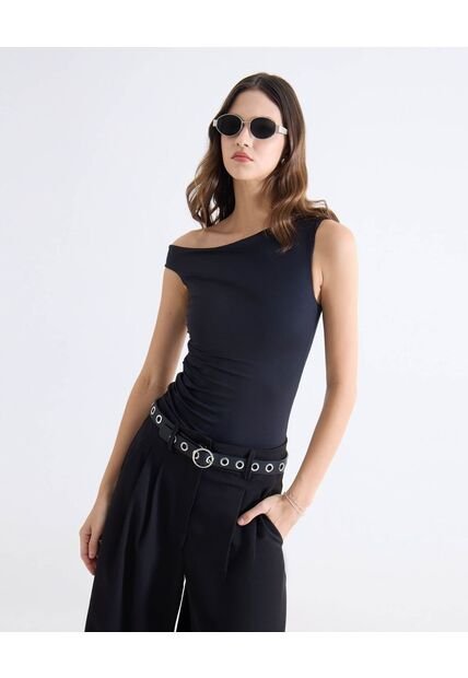 Camiseta Para Mujer Manga Sisa Moda Color Negro Marca Seven Seven #28096612