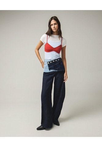 Falda Tipo Cinturón En Denim Upcycling  Para Mujer Azul Seven Seven Seven Seven