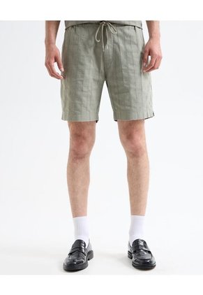 Bermuda En Efecto Rústico  Para Hombre Verde Seven Seven