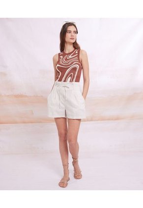 Camiseta Manga Sisa Mujer Seven Viscosa Café 28095363-80095