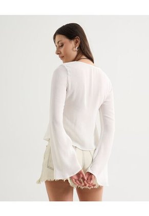 Blusa Para Mujer Manga Larga Color Crudo Marca Seven Seven #28124058