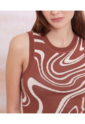 Camiseta Manga Sisa Mujer Seven Viscosa Café 28095363-80095