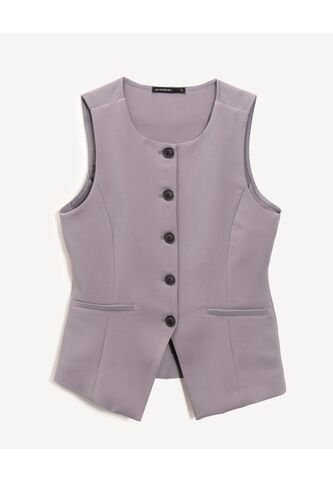 Chaleco Para Mujer Plano Color Gris Marca Seven Seven #28250147 Seven Seven