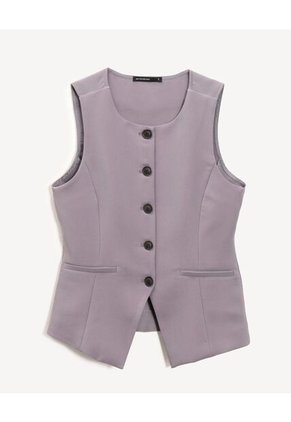 Chaleco Para Mujer Plano Color Gris Marca Seven Seven #28250147