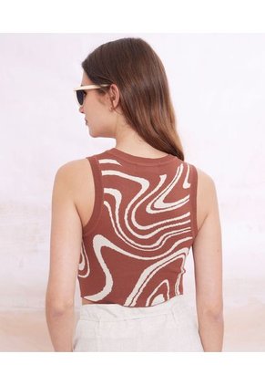 Camiseta Manga Sisa Mujer Seven Viscosa Café 28095363-80095