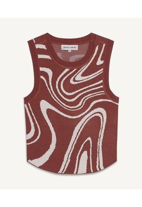 Camiseta Manga Sisa Mujer Seven Viscosa Café 28095363-80095