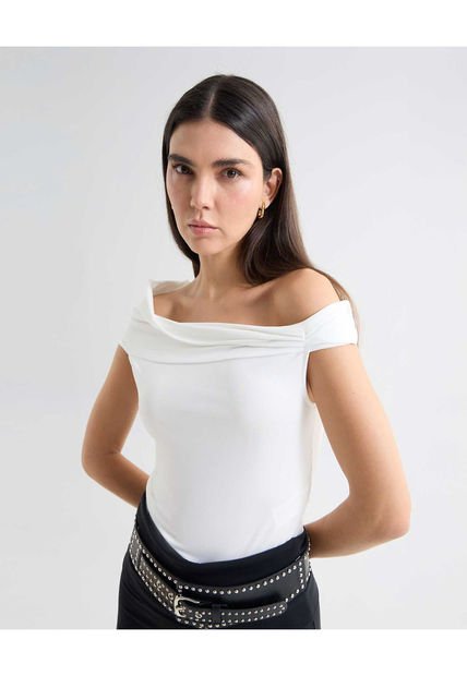 Camiseta Para Mujer Manga Corta Moda Color Crudo Marca Seven Seven #28096303