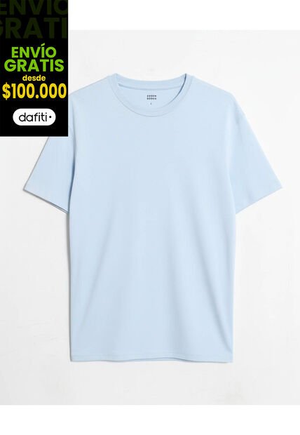 Camiseta  Para Mujer Manga Corta Cuello Redondo Color Celeste Marca Seven Seven #28096518
