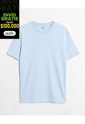 Camiseta Para Mujer Manga Corta Cuello Redondo Color Celeste Marca Seven Seven #28096518