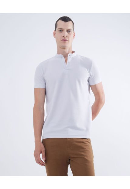 Polo Para Hombre Cuello Mao  Color Gris  Marca Seven Seven #45110835