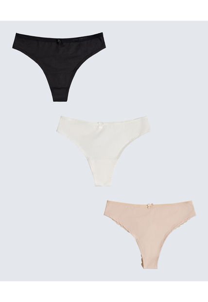 Panty Para Mujer Tanga Color Negro Marca Seven Seven #28800095